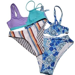 Swimsuit Bikinis 4 Pieces Womens S Adjustable Straps